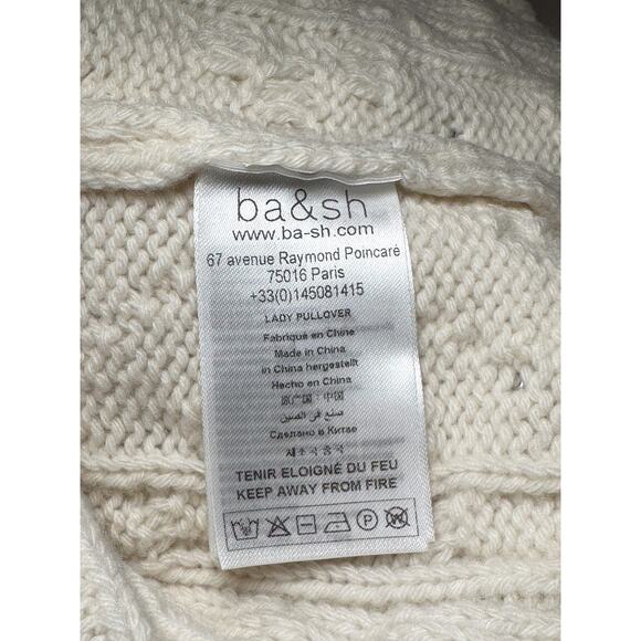 Ba&sh NWT Otello Ivory Wool Knit Crystal Embellished Pullover Sweater Small NEW - Picture 6 of 7